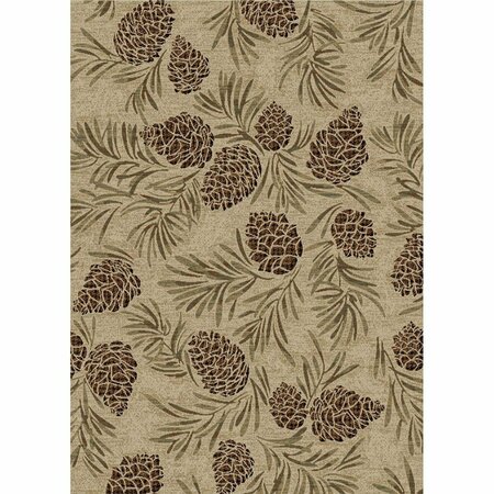 MAYBERRY RUG 2 x 4 ft. American Destination Pine Grove Area Rug, Antique AD9591 2X4
